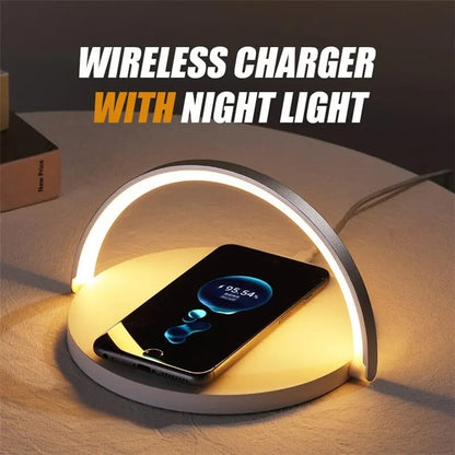Wireless Charger Fast Charging Pad and LED Lamp-SA2405-185 Mobile Accessories Apricot