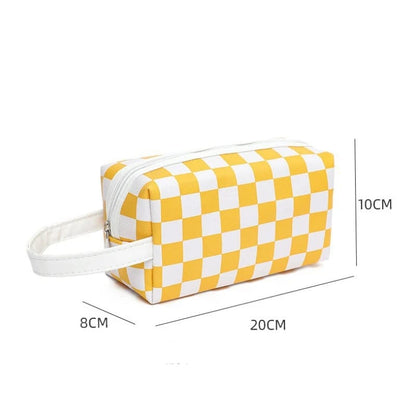 Women Waterproof PU Leather Cosmetic Storage Bags Chess-SA2405-115 Cosmetic Pouches Apricot