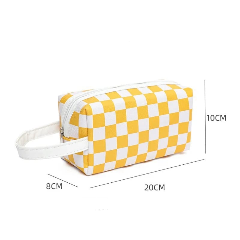Women Waterproof PU Leather Cosmetic Storage Bags Chess-SA2405-115 Cosmetic Pouches Apricot