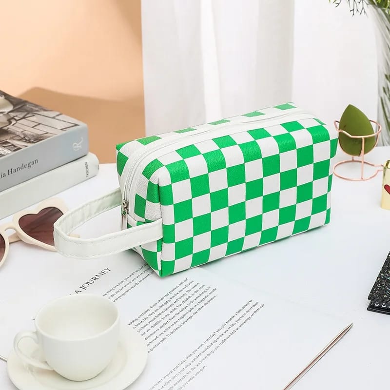 Women Waterproof PU Leather Cosmetic Storage Bags Chess-SA2405-115 Cosmetic Pouches Apricot
