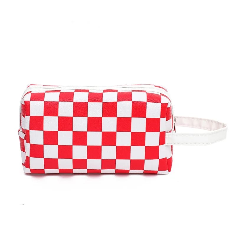Women Waterproof PU Leather Cosmetic Storage Bags Chess-SA2405-115 Cosmetic Pouches Apricot