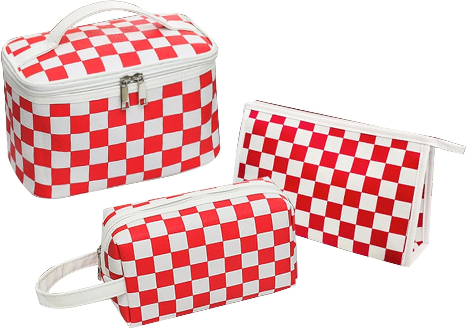Women Waterproof PU Leather Cosmetic Storage Bags Chess-SA2405-115 Cosmetic Pouches Apricot