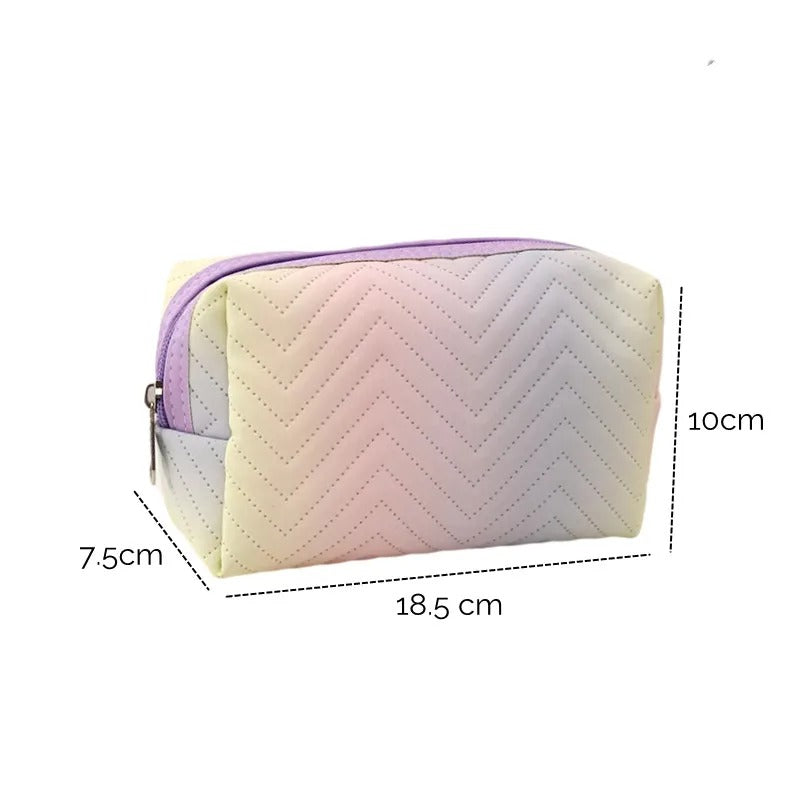 Women Waterproof PU Leather Gradient Cosmetic Storage Bags-(SA2405-111) Cosmetic Pouches Apricot