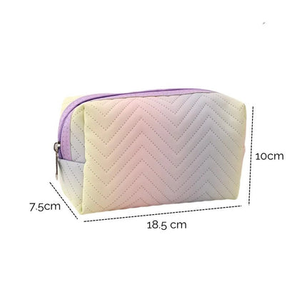 Women Waterproof PU Leather Gradient Cosmetic Storage Bags-(SA2405-111) Cosmetic Pouches Apricot