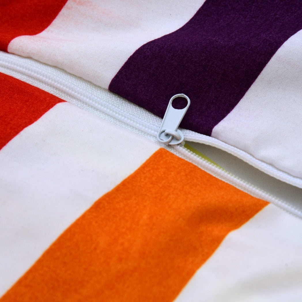 Zipper Mattress Cover Printed-Rainbow Stripes Protectors Apricot   