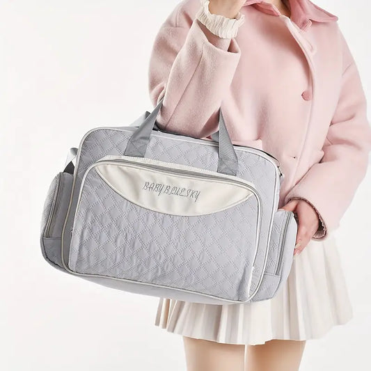 Multi function Mommy Bag with Large Capacity-SA2408-272(Grey) Blankets Apricot