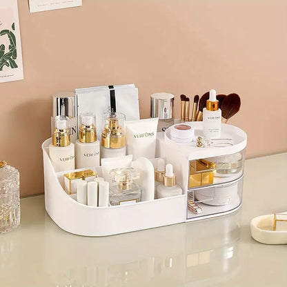 1pc Rotating Cosmetic Organizer-white Cosmetic Organizer Apricot