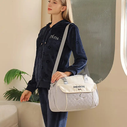 Multi function Mommy Bag with Large Capacity-SA2408-273(Grey) Blankets Apricot