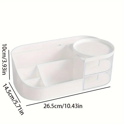 1pc Rotating Cosmetic Organizer-white Cosmetic Organizer Apricot