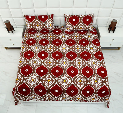 2Pcs Single Bed Sheet-Brown Crown single bed sheet Apricot   