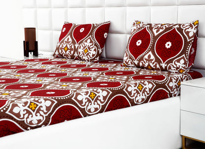 2Pcs Single Bed Sheet-Brown Crown