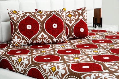 2Pcs Single Bed Sheet-Brown Crown