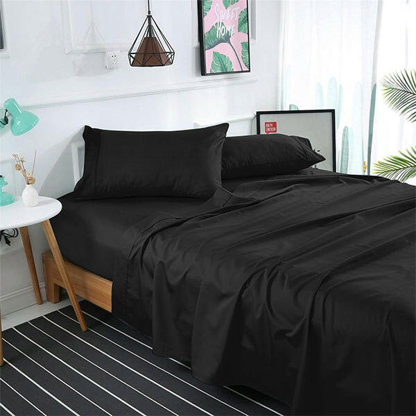 2Pcs Dyed Single Bed Sheet-Black single bed sheet Apricot