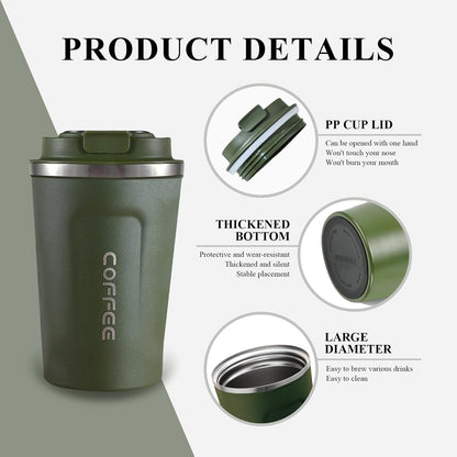 510ML Thermo Coffee Mug with Hermetic Temperature (SA2510-074)Olive Tumbler Apricot