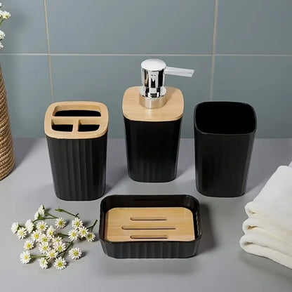 7PCS Bathroom Accessory Set-SA2408-311(Black) Bathroom Accessory Sets Apricot