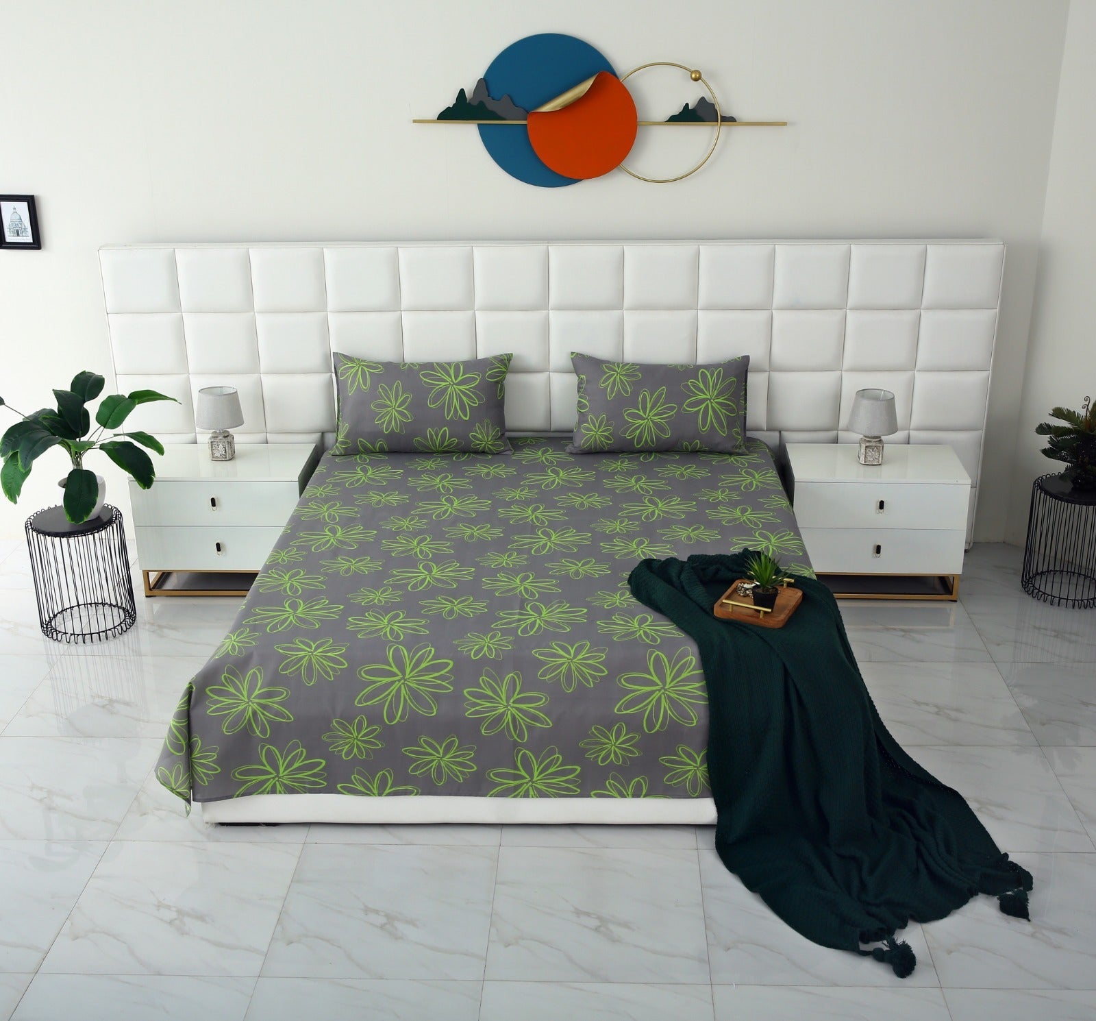 3 PCs Double Bed Sheet-Carnation BED SHEET Apricot