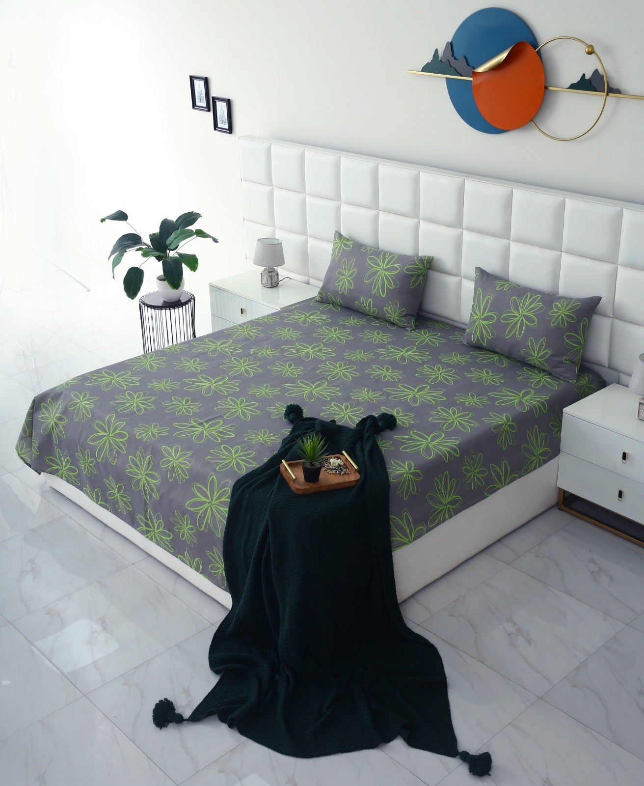 3 PCs Double Bed Sheet-Carnation BED SHEET Apricot