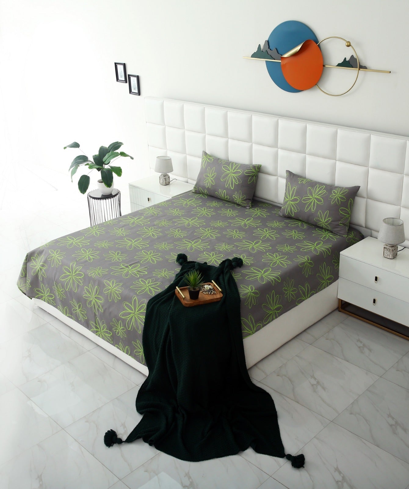 3 PCs Double Bed Sheet-Carnation BED SHEET Apricot