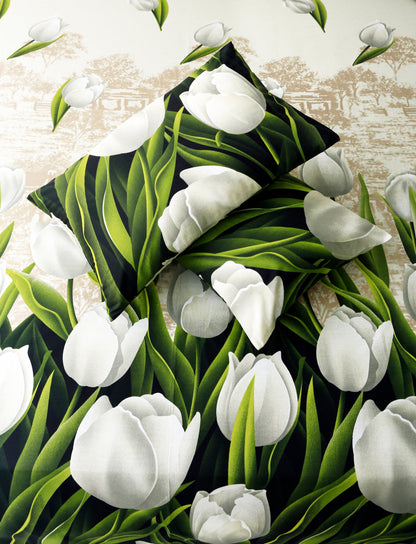3 PCs Bed Sheet-tulip green BED SHEET Apricot