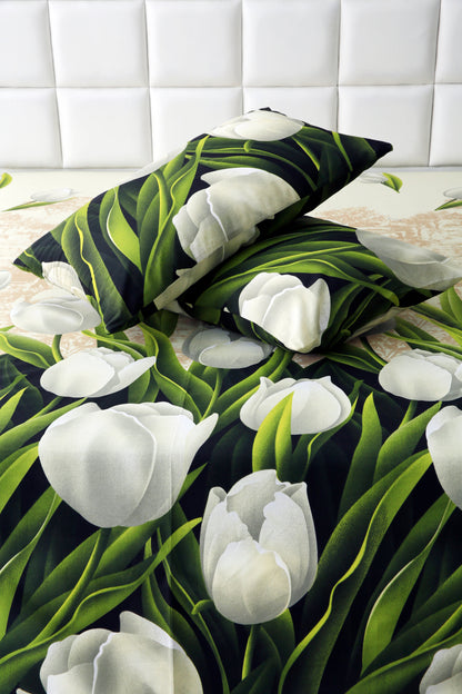 Fitted Bed Sheet-Green Tulip Fitted Sheets Apricot