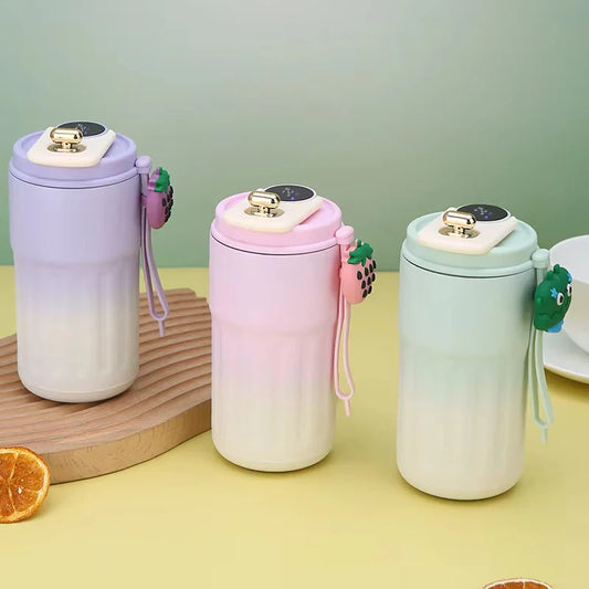 Smart Coffee Thermos With Temperature Display (SA2510-154)Lilac Tumbler Apricot