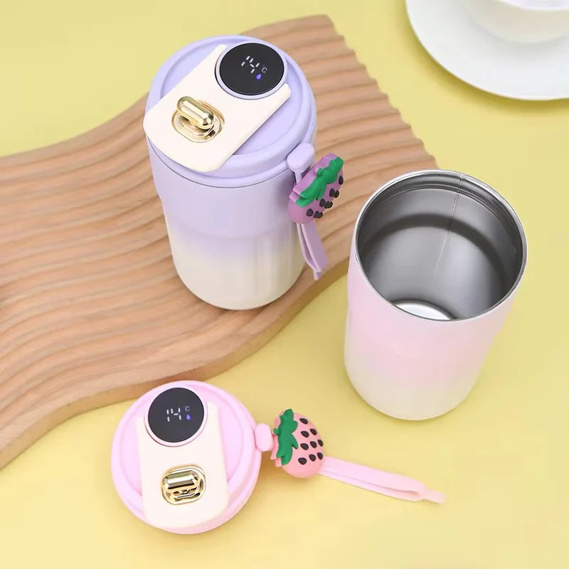 Smart Coffee Thermos With Temperature Display (SA2510-154)Lilac Tumbler Apricot