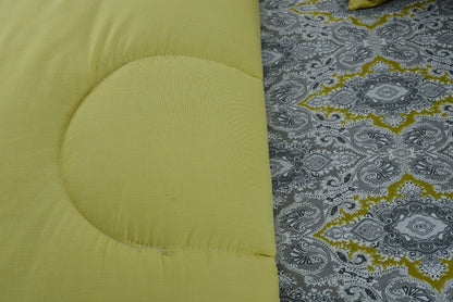 1 PC Double Winter Comforter-Ethnic Gold Comforters Apricot