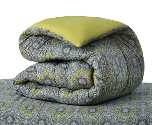 1 PC Double Winter Comforter-Ethnic Gold Comforters Apricot