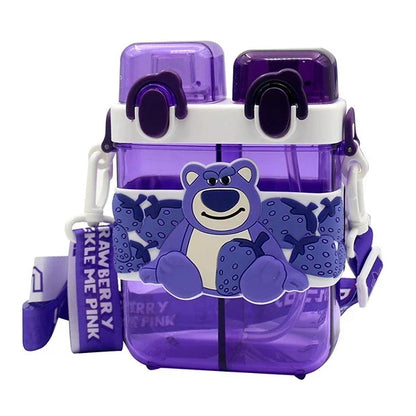 2IN1 PARTITIONED WATER BOTTLE FOR KIDS (SA2510-149)PURPLE Apricot