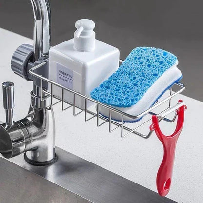 Stainless Steel Faucet Rack Sponge Holder Faucet Apricot