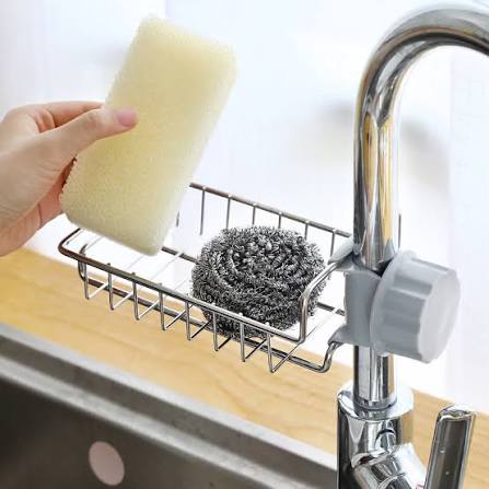 Stainless Steel Faucet Rack Sponge Holder Faucet Apricot