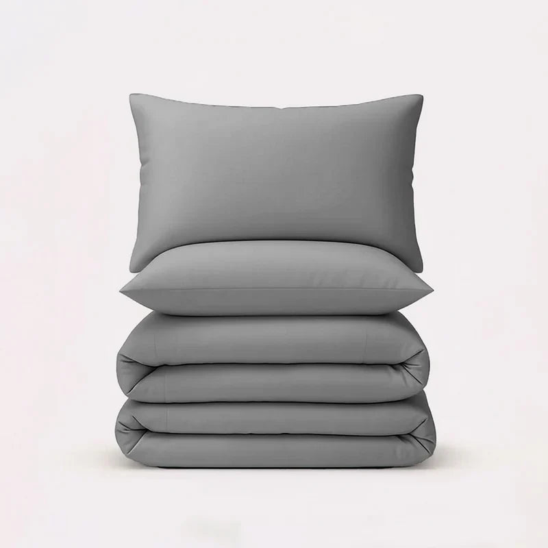 Solid Duvet Cover-Sliver Bed Sheets Apricot