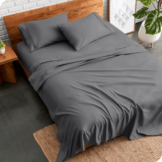3 PCs Double Bed Sheet Dyed-Grey BED SHEET Apricot