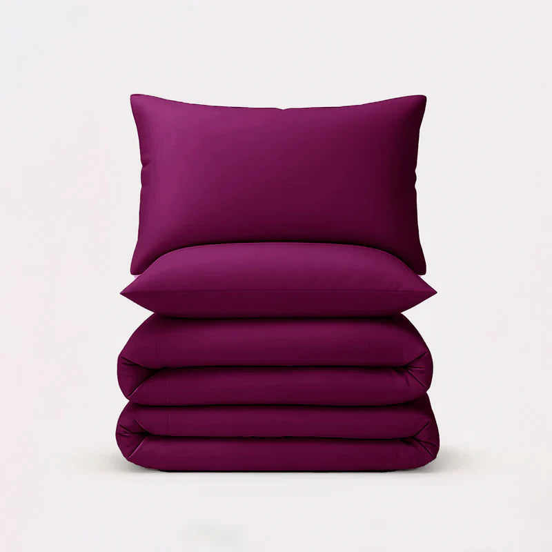 Solid Duvet Cover-Purple Bed Sheets Apricot