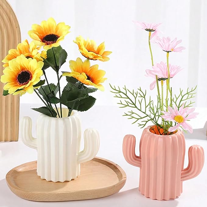 2PCs Nordic Style Vase Container (SA2510-090) Candle Stand Apricot