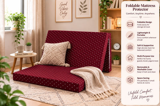 Foldable Mattress Mattress-Plum Polka Protectors Apricot