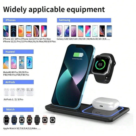 3 in 1 Wireless Fast Charging Stand-SA2408-282 Mobile Accessories Apricot