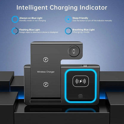 3 in 1 Wireless Fast Charging Stand-SA2408-282 Mobile Accessories Apricot