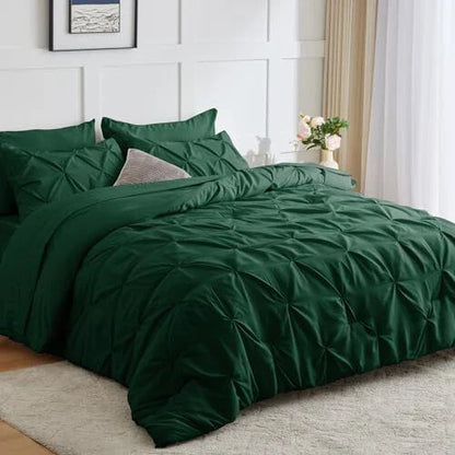 Solid Pintuck Duvet Cover Set-Olive Bed Sheets Apricot