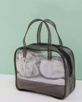 4Pcs Acrylic Travel Personal Tools With Bag-SA2408-293 Cosmetic Pouches Apricot