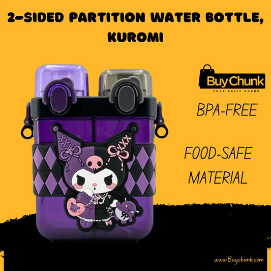 2IN1 PARTITIONED WATER BOTTLE FOR KIDS (SA2510-149)KUROMI Apricot